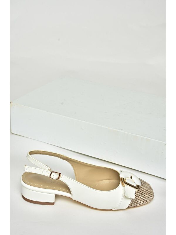 U6762353 Beyaz Kadın Topuklu Ayakkabı - Görsel 3