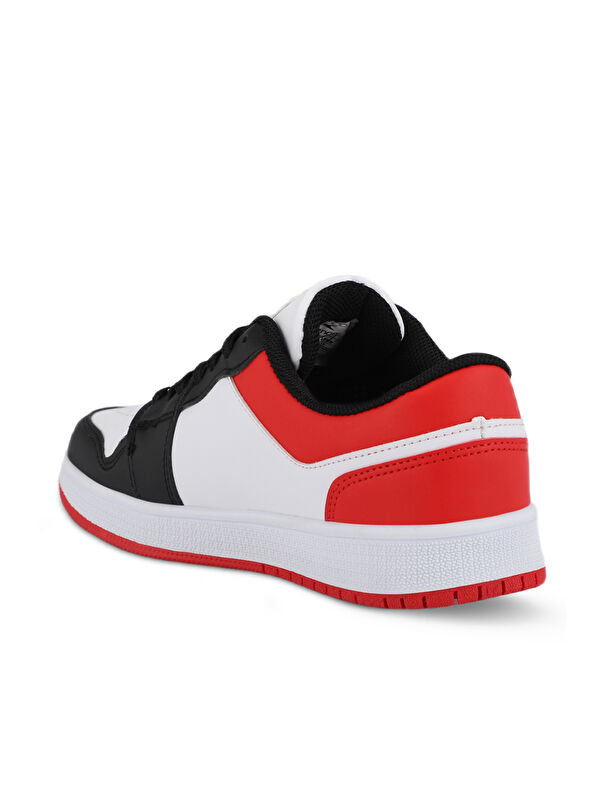 PRINCE I Erkek Beyaz / Siyah / Kırmızı Günlük Spor Ayakkabısı - Görsel 4