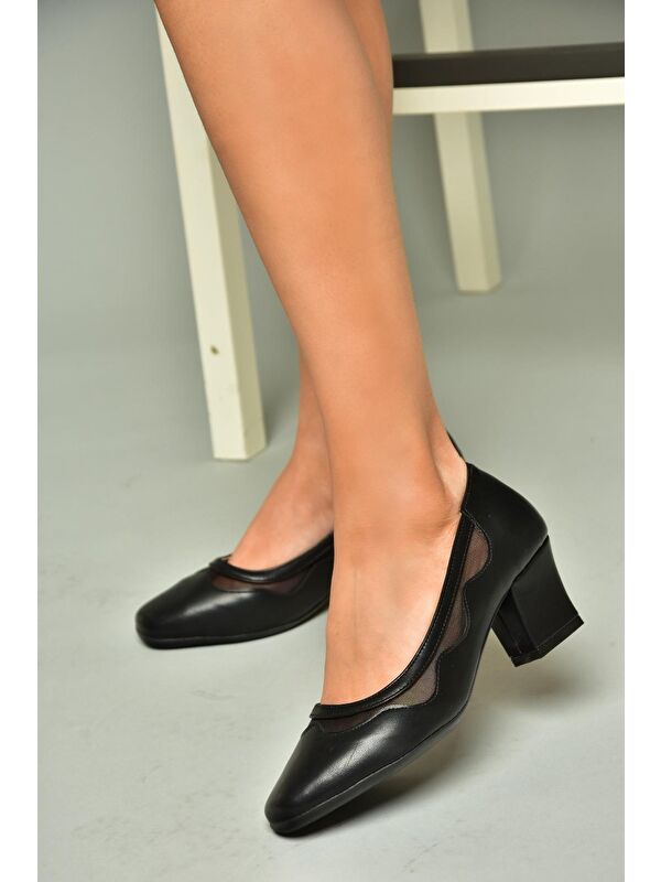 U8200528 Siyah Kadın Topuklu Ayakkabı - Görsel 3