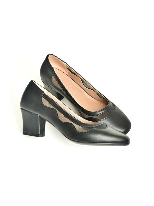U8200528 Siyah Kadın Topuklu Ayakkabı - Görsel 5