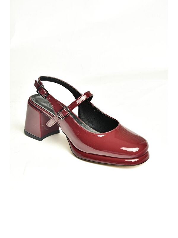 U8209300 Bordo Kadın Topuklu Ayakkabı - Görsel 5