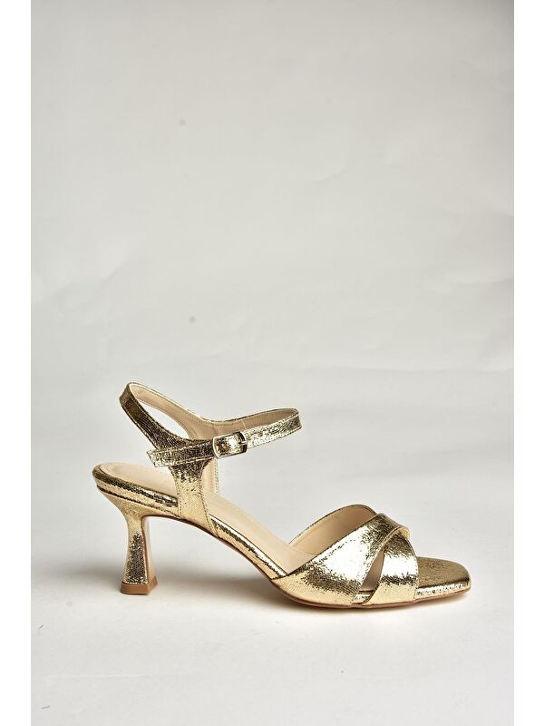 U5695213 Altın Kadın Topuklu Ayakkabı - Görsel 3