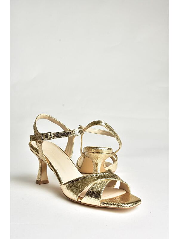 U5695213 Altın Kadın Topuklu Ayakkabı - Görsel 4