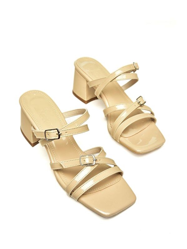 U5900319 Bej Kadın Topuklu Ayakkabı - Görsel 4