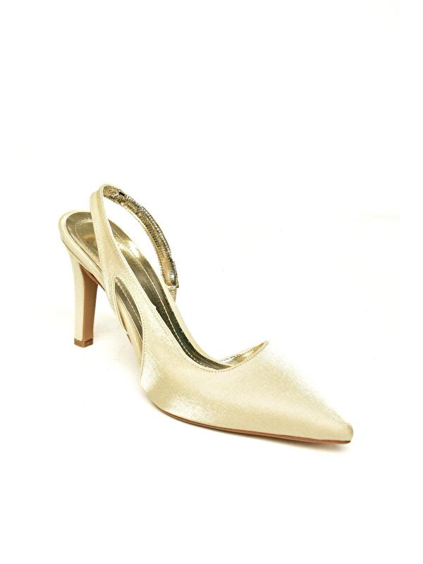U4045894 Altın Kadın Topuklu Ayakkabı - Görsel 3