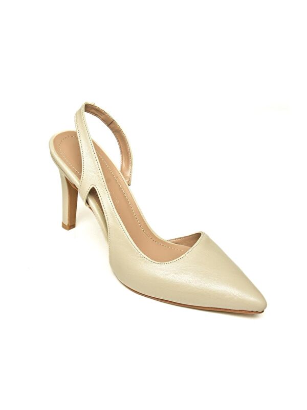 U4045894 Bej Kadın Topuklu Ayakkabı - Görsel 4