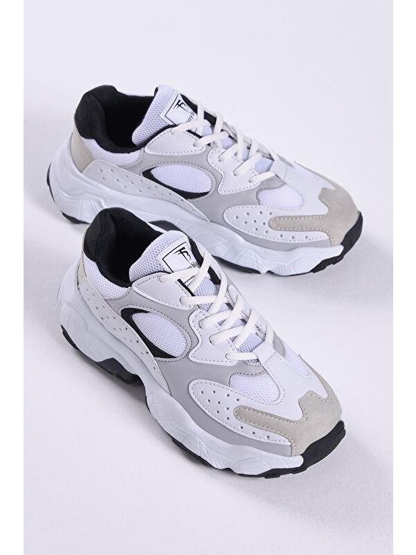 Kadın Beyaz Gri Spor Ayakkabı Tb284 - Görsel 3