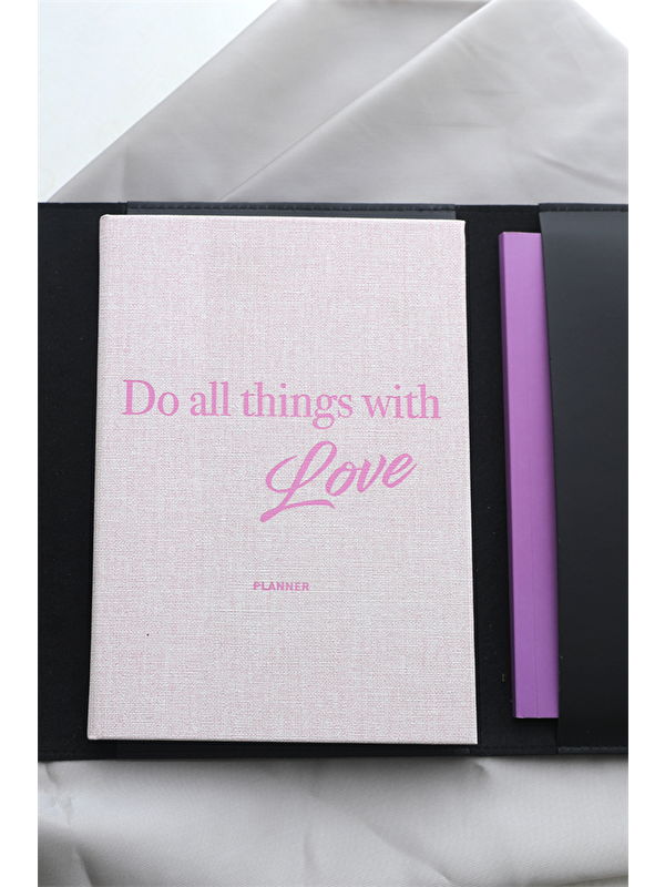 LE COLOR 15x21 Keten Süresiz Planlayıcı Ajanda Defter Pembe