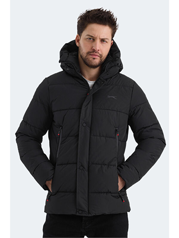 SLAZENGER Erkek Şişme Mont  Kaban Siyah