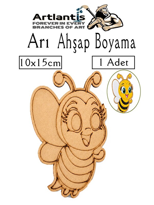 Artlantis Ahşap Boyama Böcekler 1 Adet 10x15cm Boyama Böcek Figürleri Etkinlik Çocuk Gelişim Motor Beceri