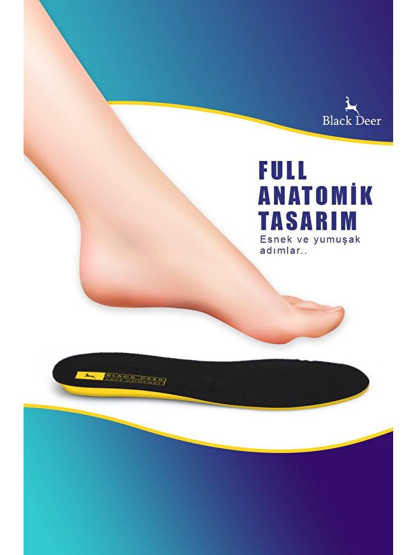 X15 Yumuşak Ortopedik Tabanlık Erkek Kadın Siyah - Görsel 5