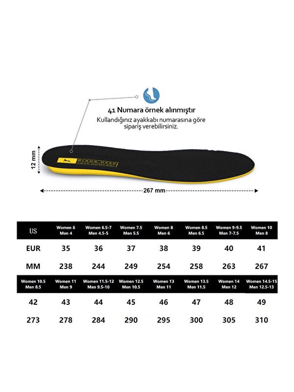 X15 Yumuşak Ortopedik Tabanlık Erkek Kadın Siyah - Görsel 6