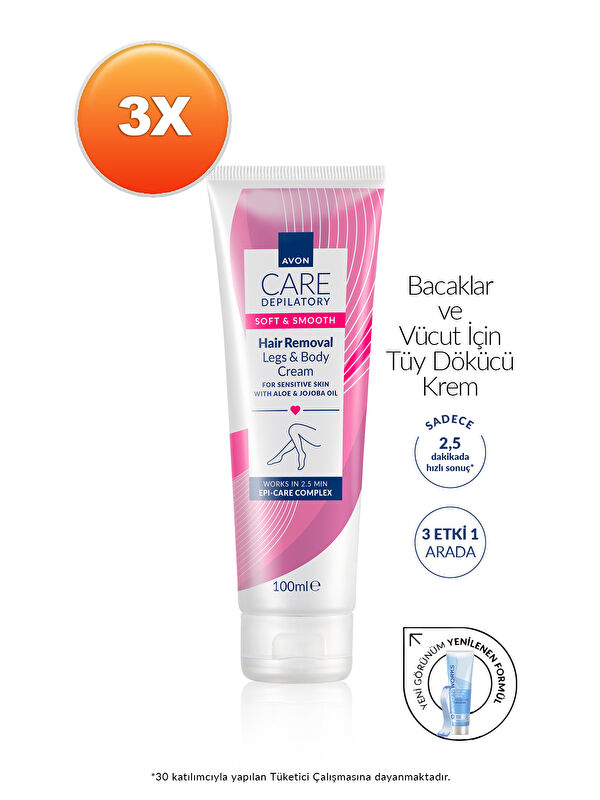 AVON Works Vücut İçin Tüy Dökücü Krem 100 ml 3'lü Set
