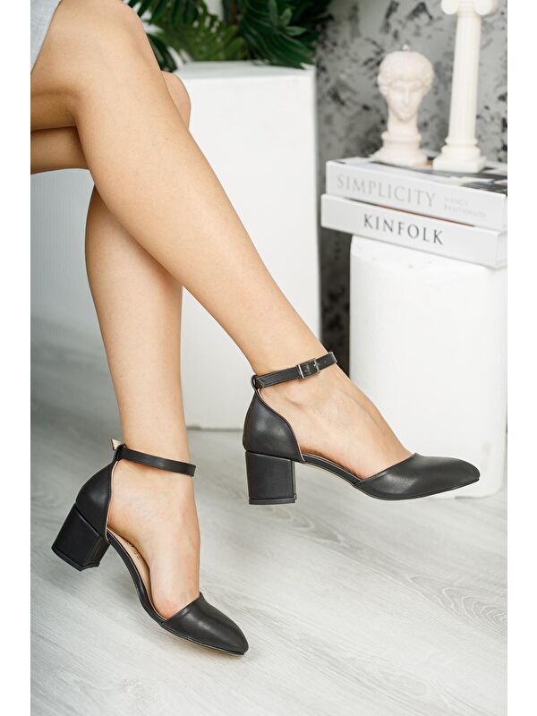 W708 Kadın Klasik Günlük Tarz Şık ve Rahat Topuklu Ayakkabı - Görsel 4