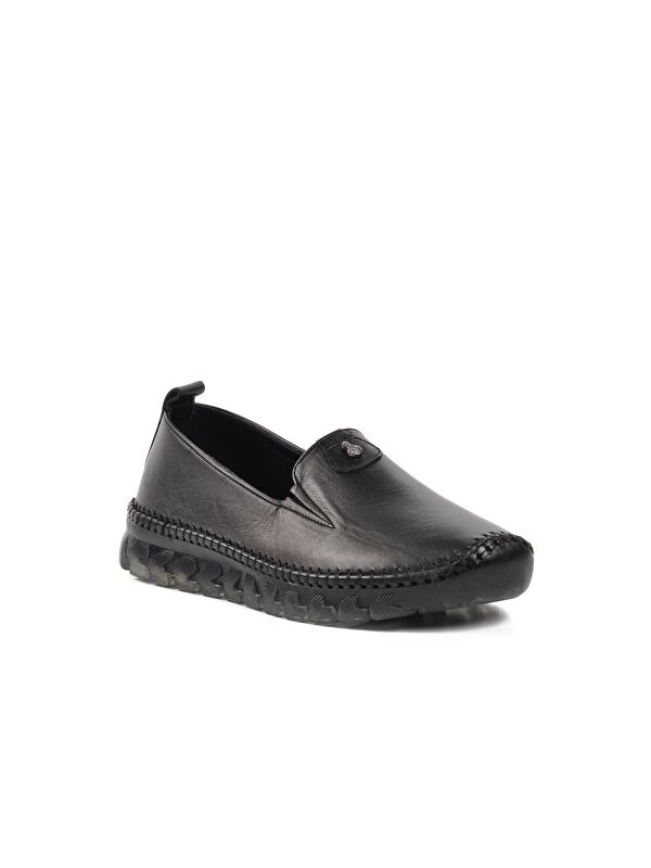 Siyah İçi Dışı Hakiki Deri Kadın Ayakkabı 9059 - Görsel 4