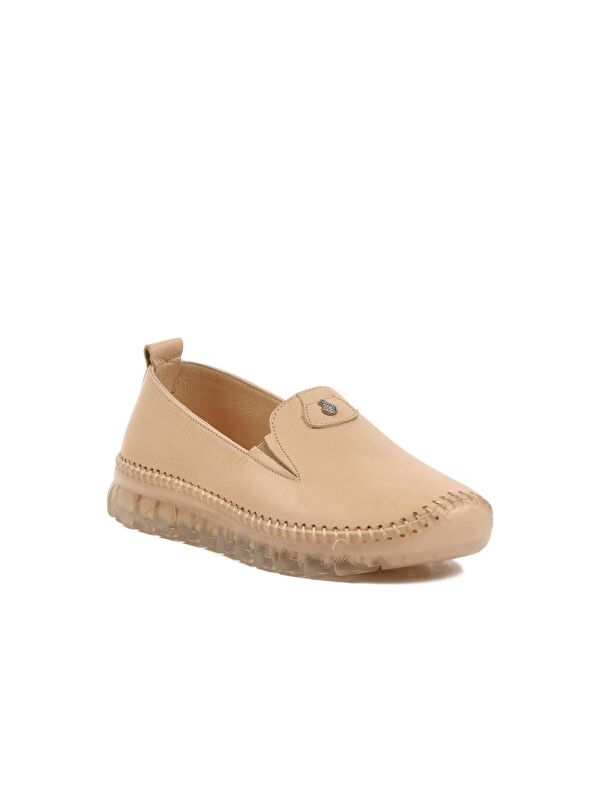 Bej İçi Dışı Hakiki Deri Kadın Ayakkabı 9059 - Görsel 4