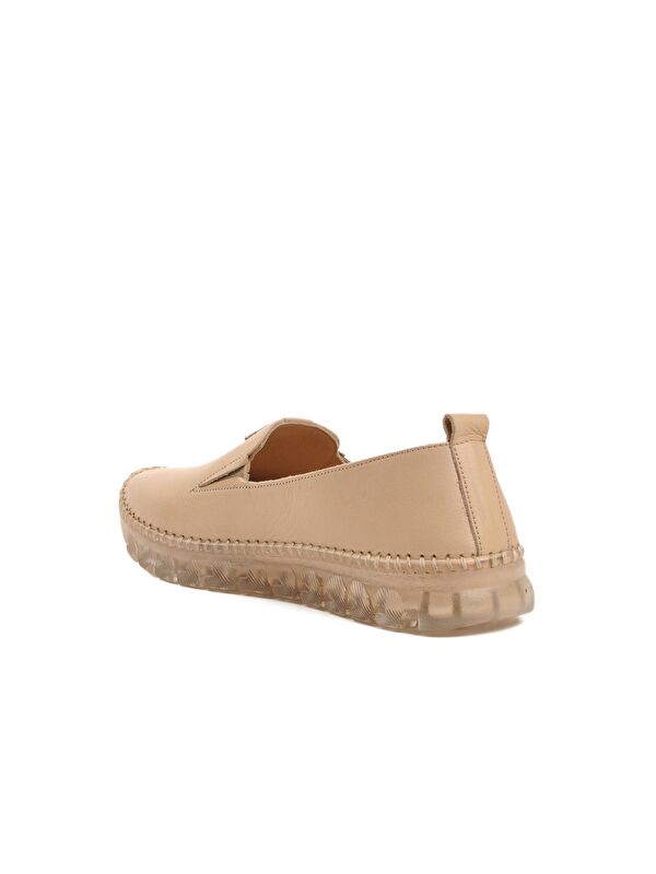 Bej İçi Dışı Hakiki Deri Kadın Ayakkabı 9059 - Görsel 5