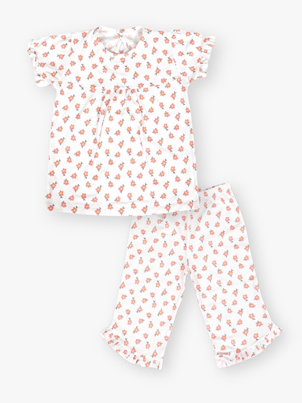 Luggi Baby Bisiklet Yaka Kısa Kollu Kız Bebek Pijama Takımı