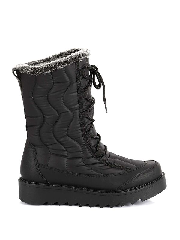 SİYAH Yuvarlak Burun Kadın Kar Botu 06414 - Görsel 6