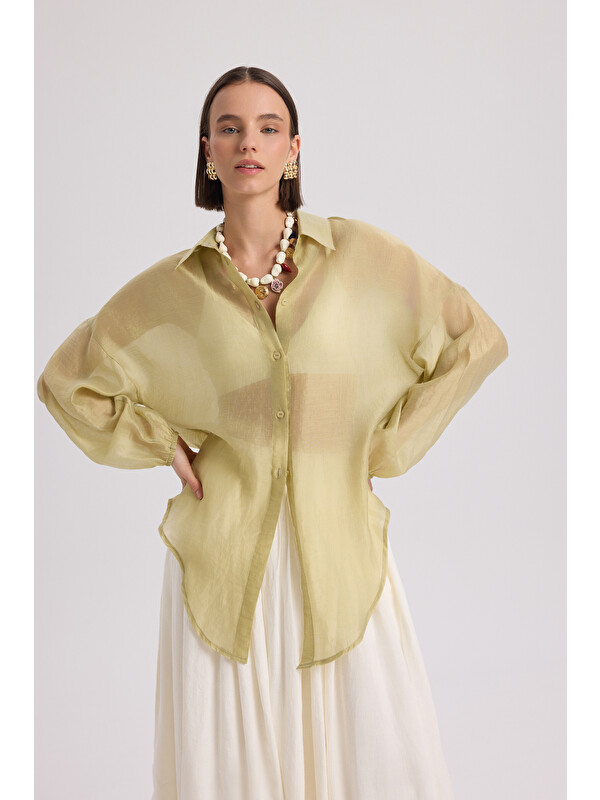 Bohemai Lyra Oversize Yeşil Gömlek