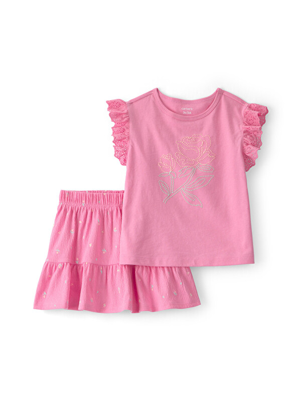 Carter's Küçük Kız Çocuk 2'li Set 2 Yaş-5 Yaş Pembe