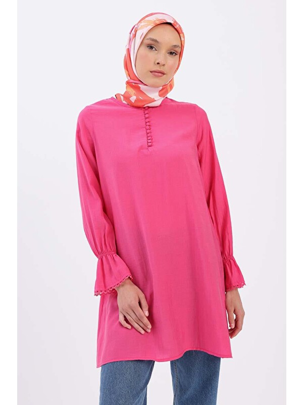 ALLDAY Pembe Fisto Detaylı Düğmeli Tunik