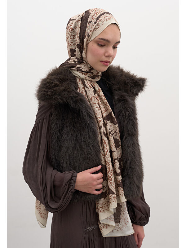 Fresh Scarfs Wıld Paısley Desen Şal Sıcak Kahve