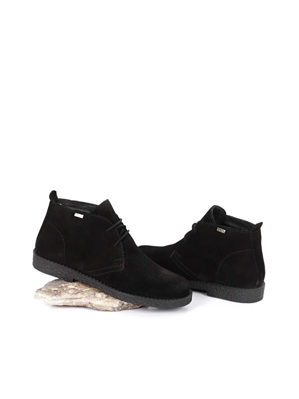 SİYAH Hakiki Deri Oxford Kalıp Kauçuk Taban Bağcıklı Kadın Günlük Bot 51456 - Görsel 3