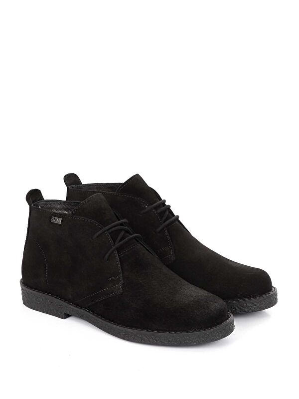 SİYAH Hakiki Deri Oxford Kalıp Kauçuk Taban Bağcıklı Kadın Günlük Bot 51456 - Görsel 5