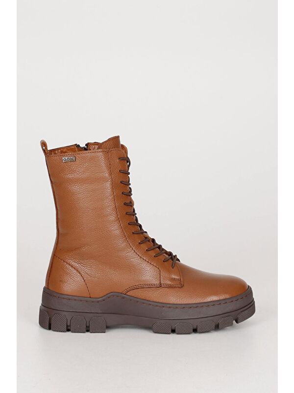 TABA Hakiki Deri Yuvarlak Burun Fermuarlı Bağcıklı Kadın Günlük Bot 55415 - Görsel 5