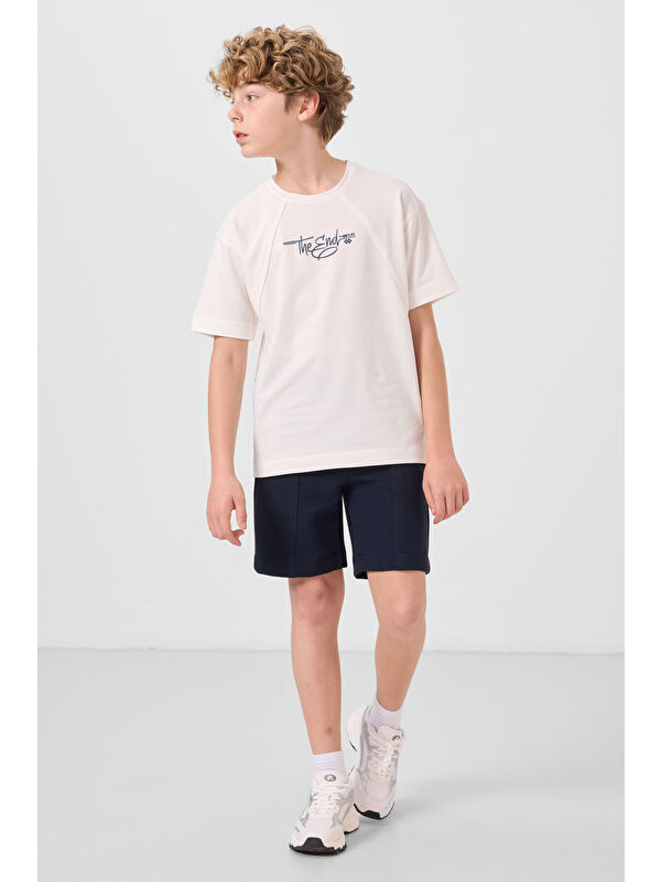 Tommylife Lacivert Pamuklu Yumuşak Dokulu Standart Fit Basic Erkek Çocuk Şort - 11289