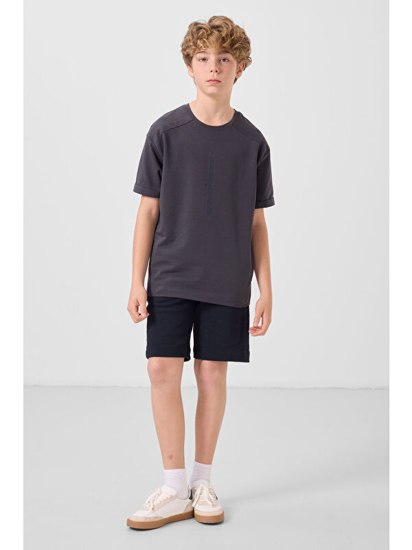 Tommylife Lacivert Pamuklu Yumuşak Dokulu Standart Fit Basic Erkek Çocuk Şort - 11293