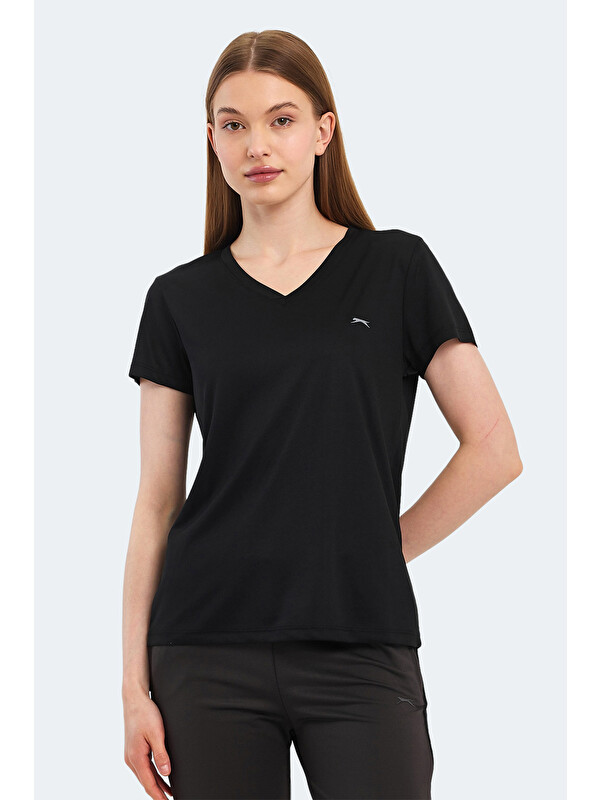 SLAZENGER RIVE Kadın Siyah Tişört