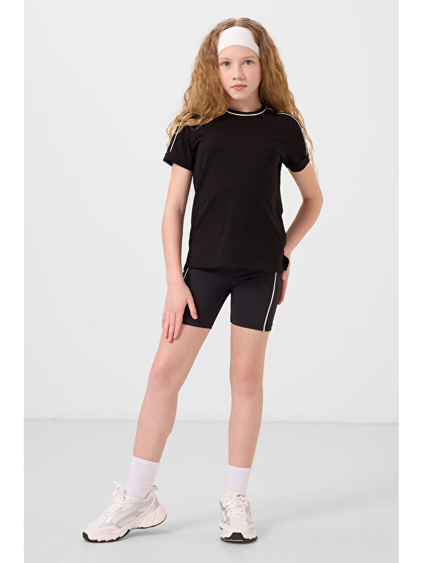 Tommylife Siyah Esnek Standart Fit Basic Performans Kız Çocuk Tayt - 75189