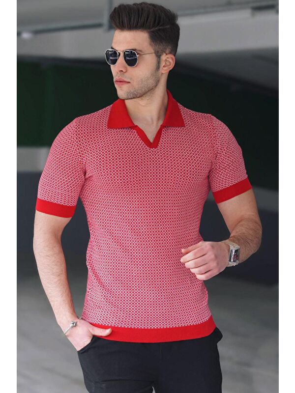 Madmext Kırmızı Polo Yaka Erkek Tişört 5077