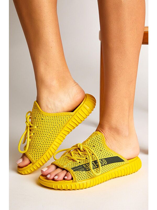 Unisex Sarı Triko Özel Üretim Terlik Tbtr - Görsel 6