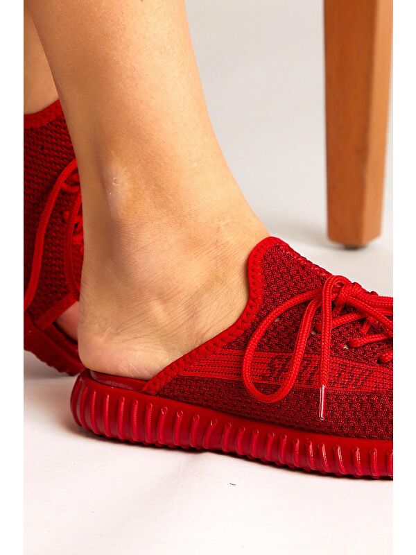 Unisex Kırmızı Triko Özel Üretim Terlik Tbtr - Görsel 4