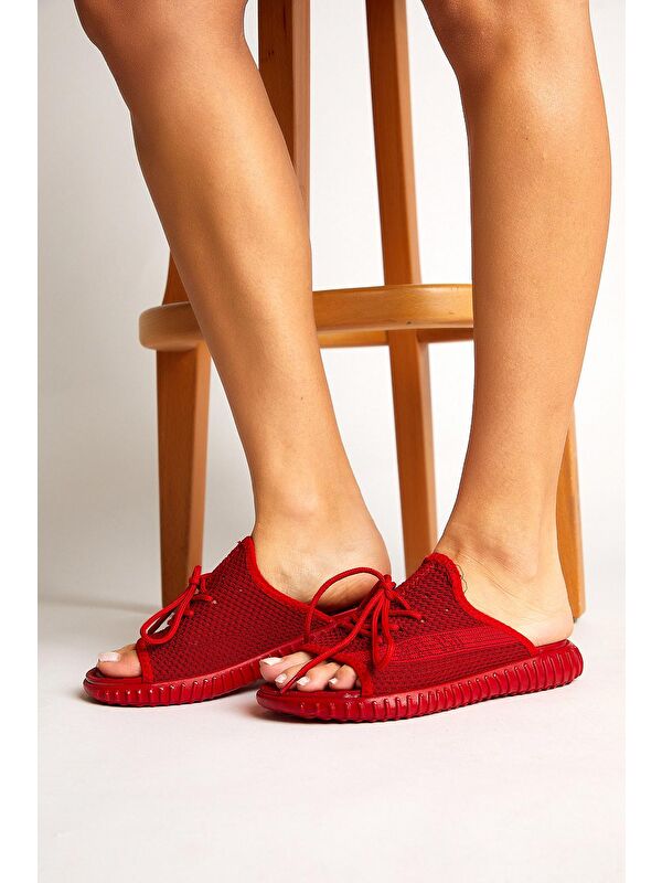 Unisex Kırmızı Triko Özel Üretim Terlik Tbtr - Görsel 6