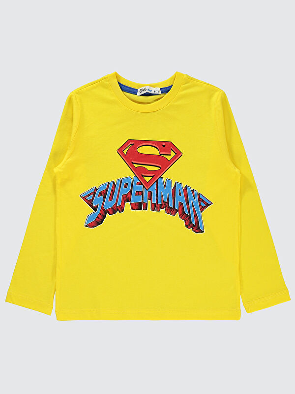 Civil Superman Erkek Çocuk Sweatshirt 10-13 Yaş Sarı
