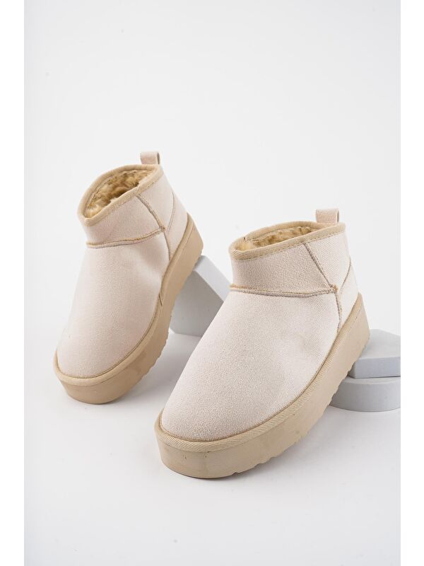 HUG Kadın Kalın Taban İçi Tüylü Günlük Mini Yarım Bot - Görsel 3
