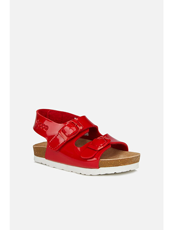 Last Metalik Kız Bebek Kırmızı Sandalet - Görsel 3