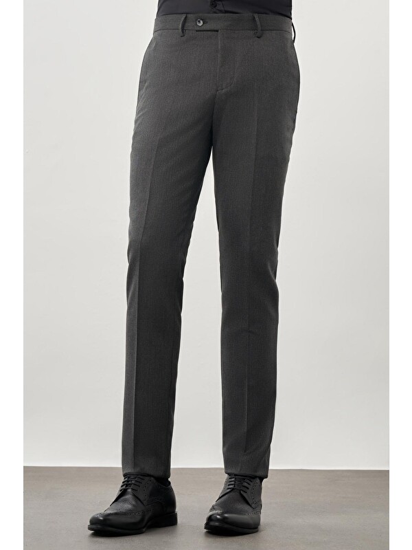 İMZA Antrasit Esnek Yandan Cepli Slim Fit Classic Erkek Pantolon 1003245209