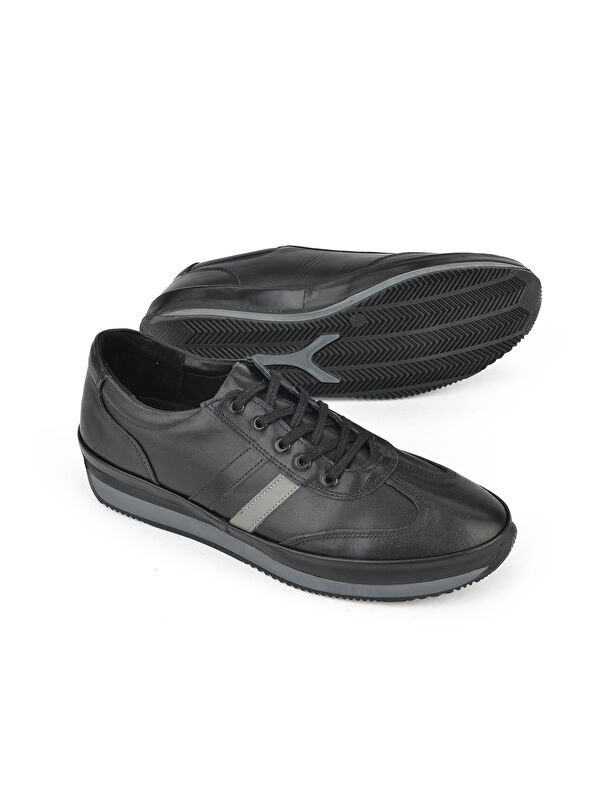 Erkek Hakiki Deri Sneaker 143423Z78 Siyah - Görsel 5