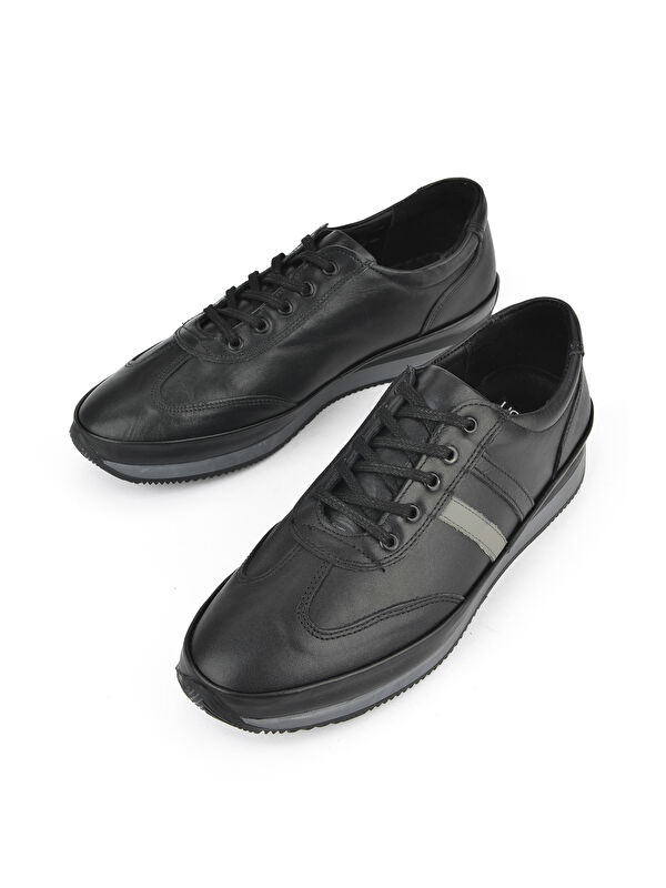 Erkek Hakiki Deri Sneaker 143423Z78 Siyah - Görsel 6