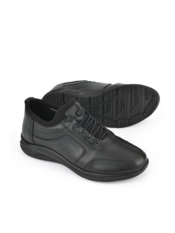 Erkek Hakiki Deri Sneaker 143423Z69 Siyah - Görsel 5