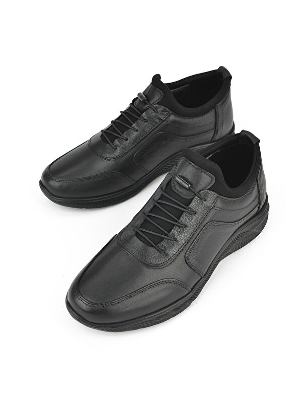Erkek Hakiki Deri Sneaker 143423Z69 Siyah - Görsel 6