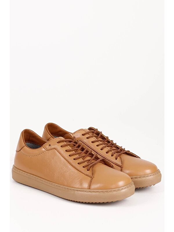 Gön Hakiki Deri Yuvarlak Burun Bağcıklı Kadın Sneaker 24237 - Görsel 3