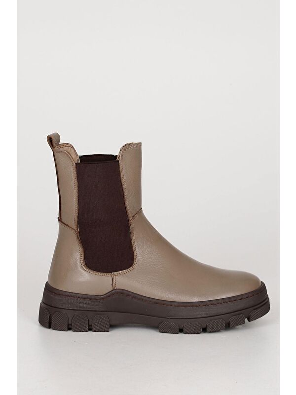 VİZON Hakiki Deri Yuvarlak Burun Kadın Günlük Chelsea Bot 52411 - Görsel 5