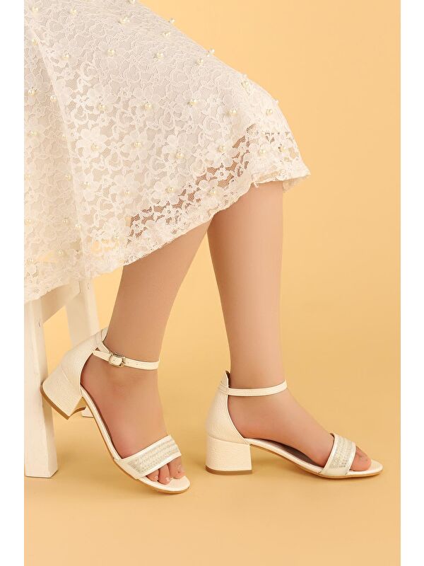 Elinor Çatlak Günlük Kız Çocuk 3 Cm Topuklu Sandalet Abiye Ayakkabı - Görsel 3