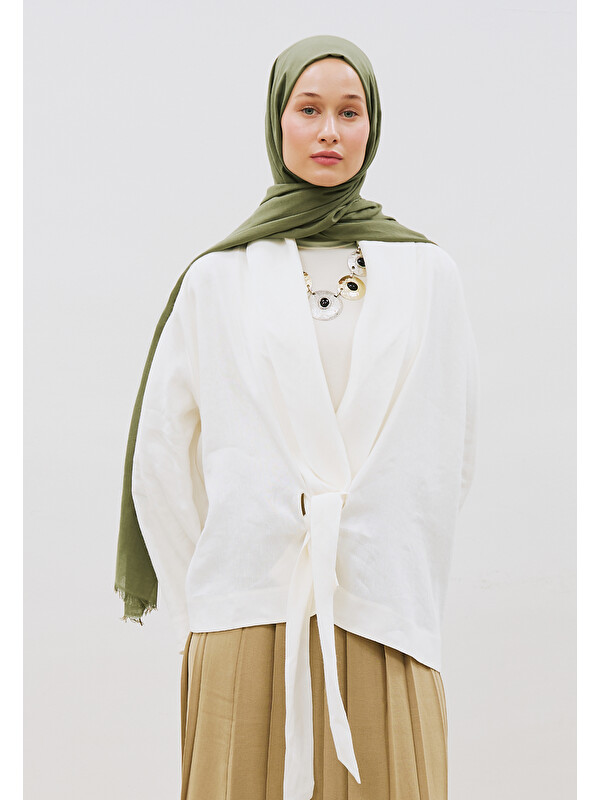 Fresh Scarfs İnce Pamuk Vual Şal Askeri Haki